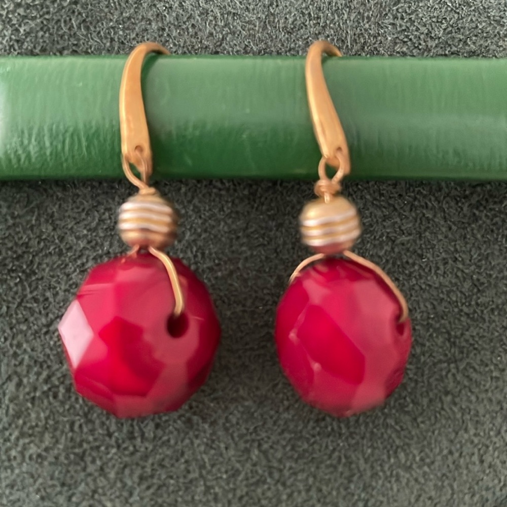 Hand Crafted Faceted Semi Precious Quartz Earrings
